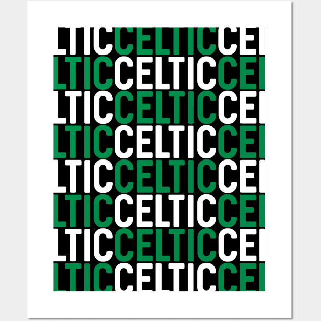 Glasgow Celtic Football Club Green and White Multi Design Wall Art by MacPean